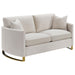 Corliss Upholstered Arched Arms Loveseat Beige - Imperial Furniture (Las Vegas, NV) - Multi Location