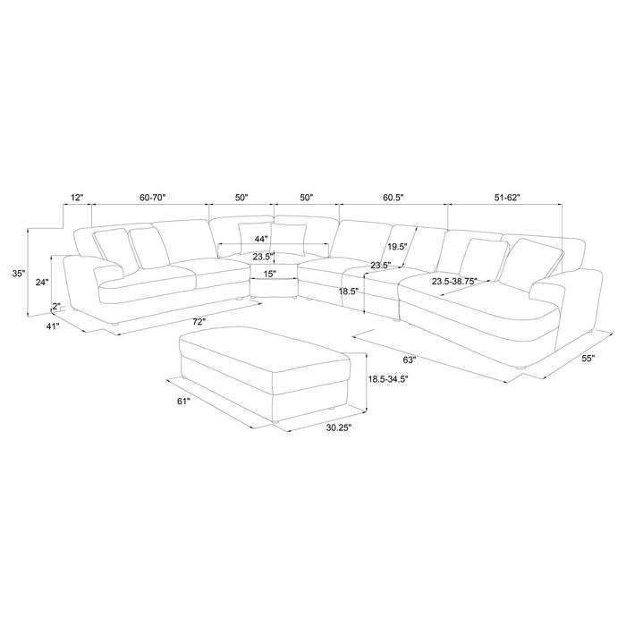 Emberson Upholstered Modular Sectional Sofa Ivory - Imperial Furniture (Las Vegas, NV) - Multi Location