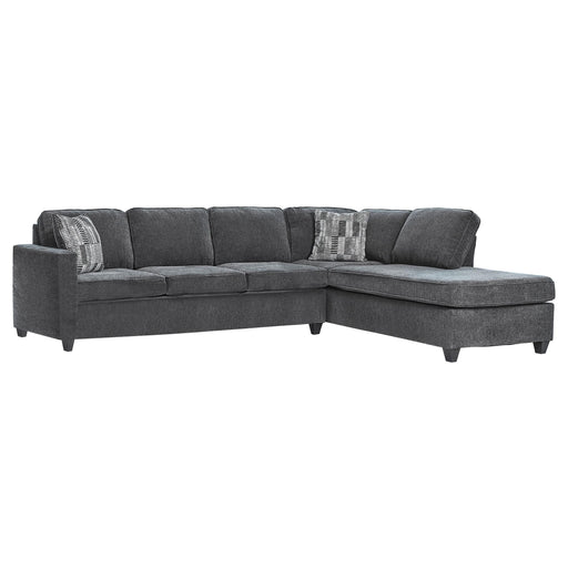 Mccord 2-piece Cushion Back Sectional Dark Grey - Imperial Furniture (Las Vegas, NV) - Multi Location