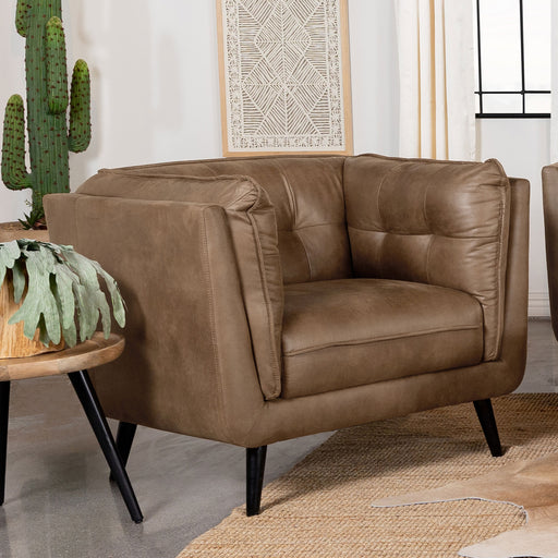 Thatcher Upholstered Button Tufted Chair Brown - Imperial Furniture (Las Vegas, NV) - Multi Location