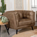 Thatcher Upholstered Button Tufted Chair Brown - Imperial Furniture (Las Vegas, NV) - Multi Location