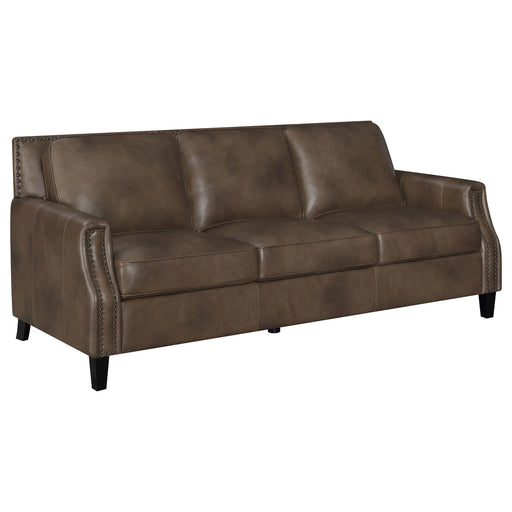 Leaton Upholstered Recessed Arms Sofa Brown Sugar - Imperial Furniture (Las Vegas, NV) - Multi Location