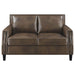 Leaton Upholstered Recessed Arms Loveseat Brown Sugar - Imperial Furniture (Las Vegas, NV) - Multi Location