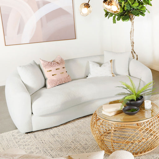 Isabella Upholstered Tight Back Sofa White - Imperial Furniture (Las Vegas, NV) - Multi Location