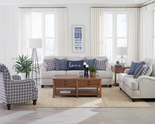 Glenn 3-piece Recessed Arms Living Room Set Light Grey and Blue - Imperial Furniture (Las Vegas, NV) - Multi Location
