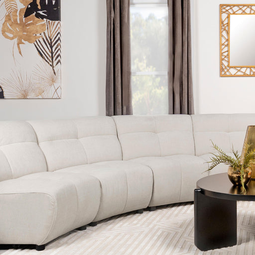 Charlotte Upholstered Curved Armless Chair Ivory - Imperial Furniture (Las Vegas, NV) - Multi Location