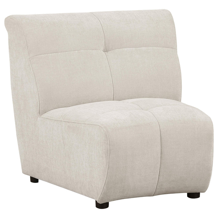 Charlotte Upholstered Curved Armless Chair Ivory - Imperial Furniture (Las Vegas, NV) - Multi Location