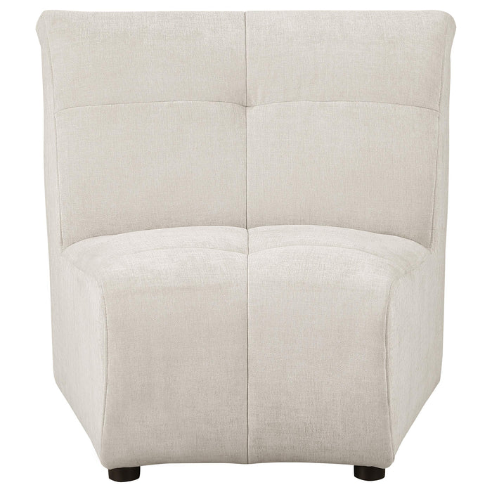 Charlotte Upholstered Curved Armless Chair Ivory - Imperial Furniture (Las Vegas, NV) - Multi Location