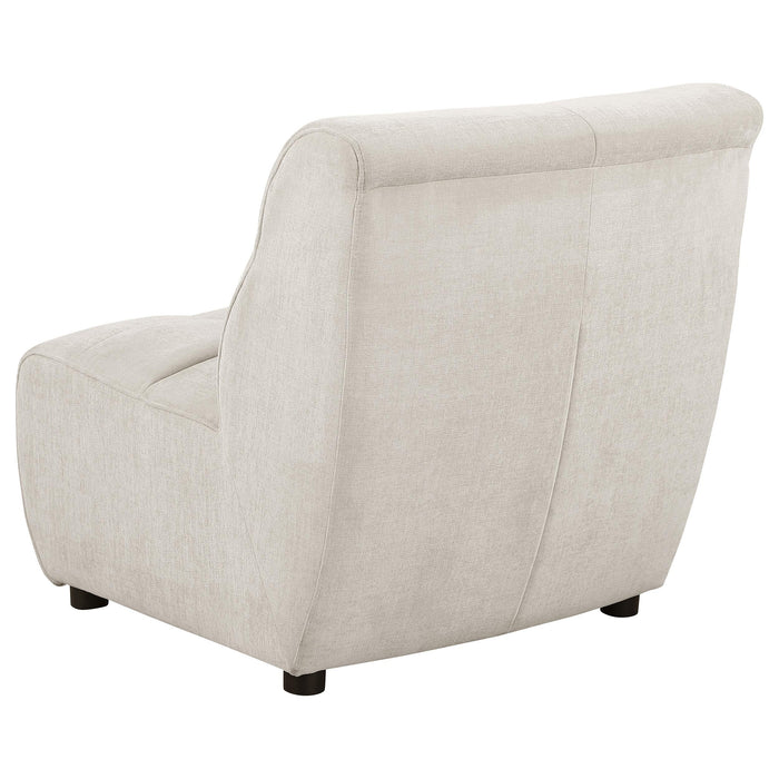 Charlotte Upholstered Curved Armless Chair Ivory - Imperial Furniture (Las Vegas, NV) - Multi Location