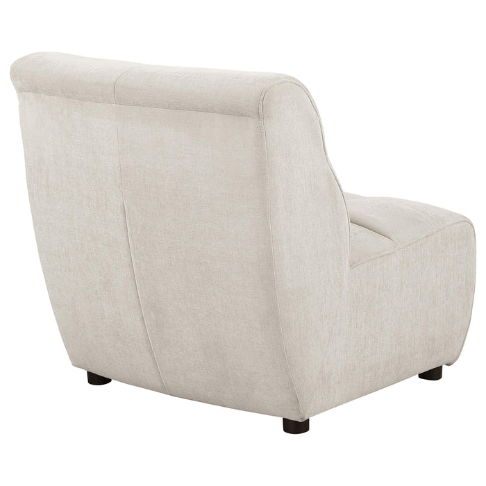 Charlotte Upholstered Curved Armless Chair Ivory - Imperial Furniture (Las Vegas, NV) - Multi Location