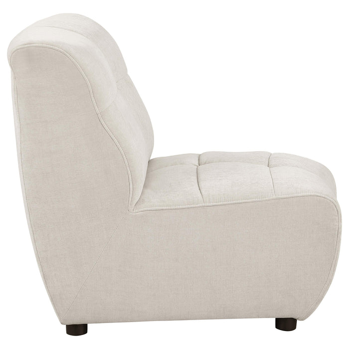 Charlotte Upholstered Curved Armless Chair Ivory - Imperial Furniture (Las Vegas, NV) - Multi Location