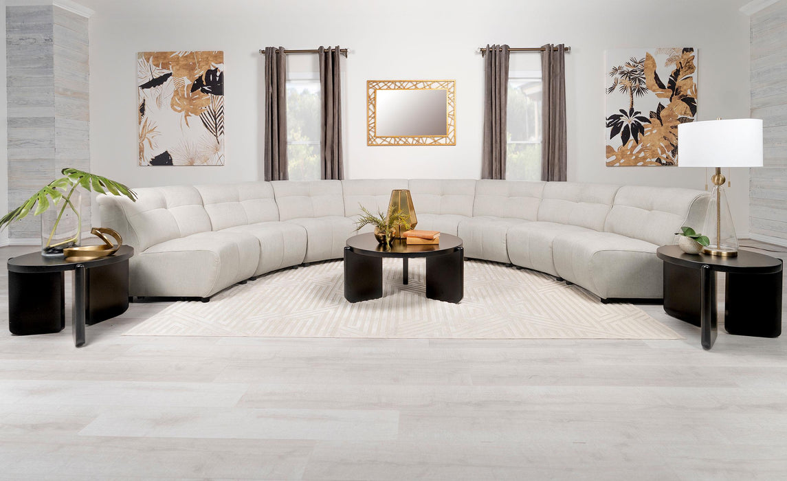 Charlotte Upholstered Curved Armless Chair Ivory - Imperial Furniture (Las Vegas, NV) - Multi Location