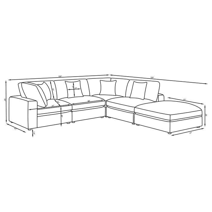 Serene 5-piece Upholstered Modular Sectional Sofa Beige - Imperial Furniture (Las Vegas, NV) - Multi Location