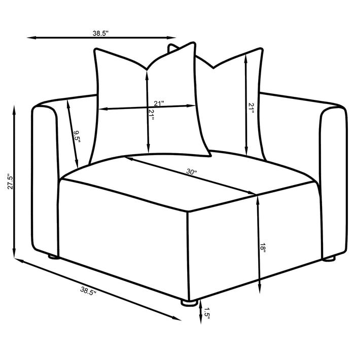 Jennifer Upholstered Corner Chair - Imperial Furniture (Las Vegas, NV) - Multi Location