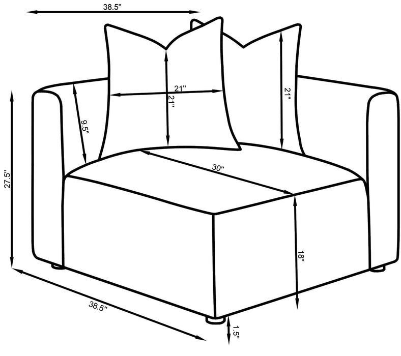 Jennifer Upholstered Corner Chair - Imperial Furniture (Las Vegas, NV) - Multi Location