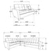 Georgina 5 Pc Stationary Sectionals Grey - Imperial Furniture (Las Vegas, NV) - Multi Location