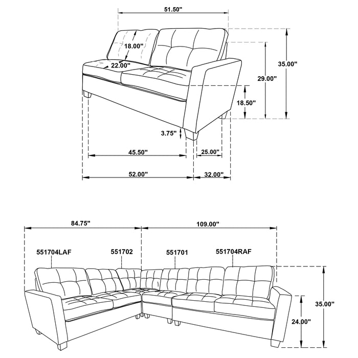 Georgina Sectional Loveseat - Imperial Furniture (Las Vegas, NV) - Multi Location