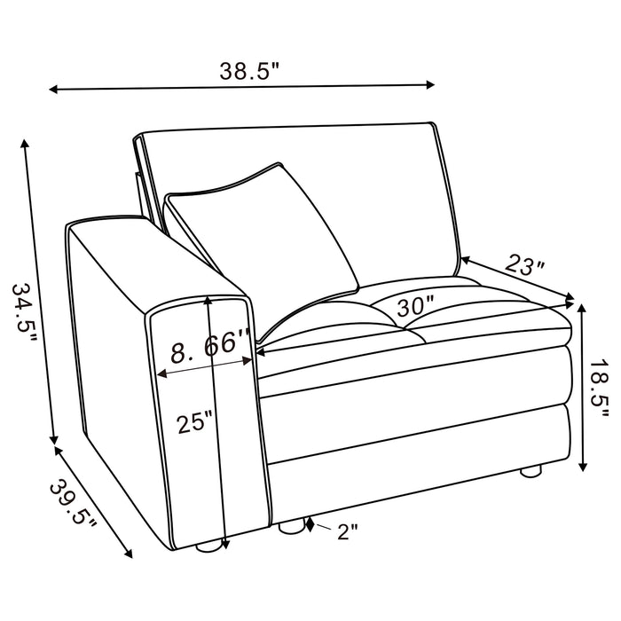 Atlantic Side Chair Sectionals - Imperial Furniture (Las Vegas, NV) - Multi Location