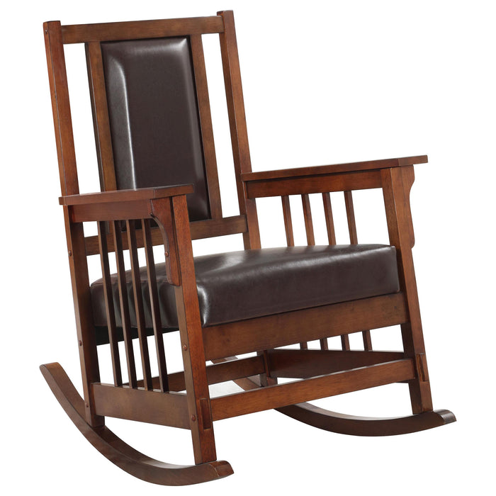 Ida Upholstered Rocking Chair Tobacco and Dark Brown - Imperial Furniture (Las Vegas, NV) - Multi Location