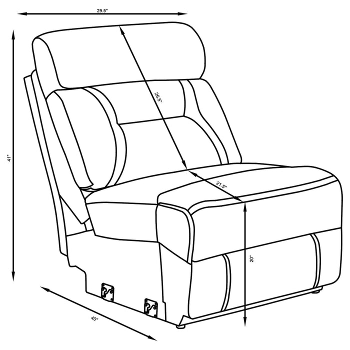 Higgins Upholstered Armless Chair Grey - Imperial Furniture (Las Vegas, NV) - Multi Location