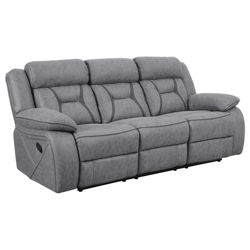 Higgins Pillow Top Arm Upholstered Motion Sofa Grey - Imperial Furniture (Las Vegas, NV) - Multi Location