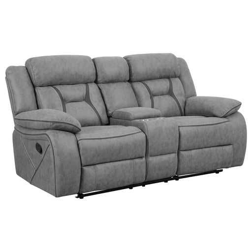 Higgins Pillow Top Arm Motion Loveseat with Console Grey - Imperial Furniture (Las Vegas, NV) - Multi Location