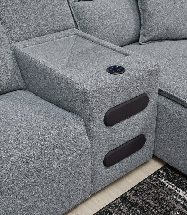 ModMax II Reclining Sectional with Chaise and Audio Console - Imperial Furniture (Las Vegas, NV) - Multi Location