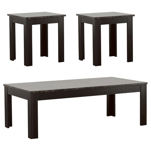 Rhodes 3-piece Faux-marble Top Occasional Table Set Black - Imperial Furniture (Las Vegas, NV) - Multi Location