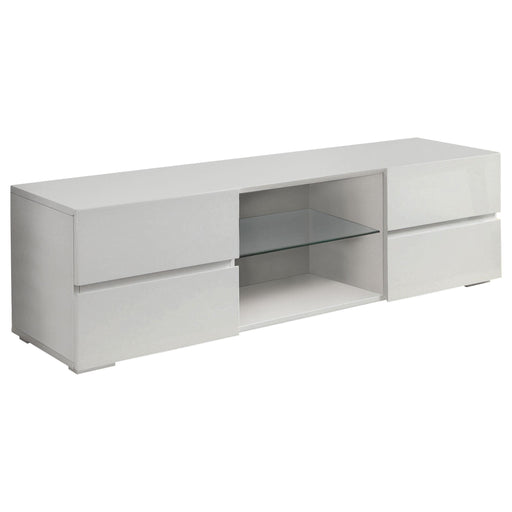 Galvin 4-drawer TV Console Glossy White - Imperial Furniture (Las Vegas, NV) - Multi Location