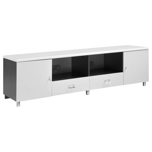 Burkett 2-drawer TV Console White and Grey - Imperial Furniture (Las Vegas, NV) - Multi Location