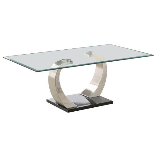 Pruitt Glass Top Coffee Table Clear and Satin - Imperial Furniture (Las Vegas, NV) - Multi Location