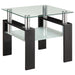 Dyer Tempered Glass End Table with Shelf Black - Imperial Furniture (Las Vegas, NV) - Multi Location