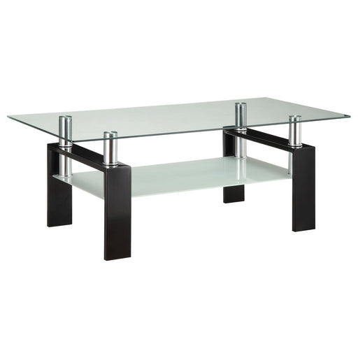 Dyer Tempered Glass Coffee Table with Shelf Black - Imperial Furniture (Las Vegas, NV) - Multi Location