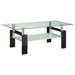 Dyer Tempered Glass Coffee Table with Shelf Black - Imperial Furniture (Las Vegas, NV) - Multi Location
