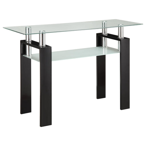 Dyer Tempered Glass Sofa Table with Shelf Black - Imperial Furniture (Las Vegas, NV) - Multi Location