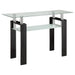 Dyer Tempered Glass Sofa Table with Shelf Black - Imperial Furniture (Las Vegas, NV) - Multi Location