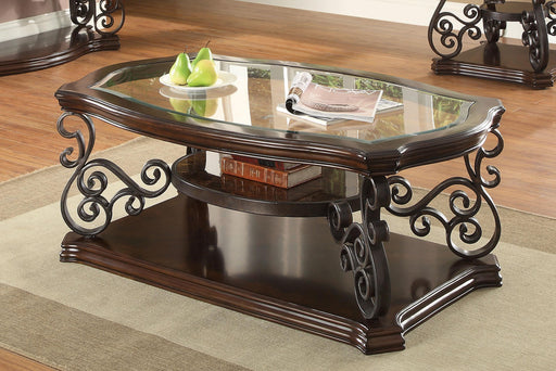 Laney Coffee Table Deep Merlot and Clear - Imperial Furniture (Las Vegas, NV) - Multi Location