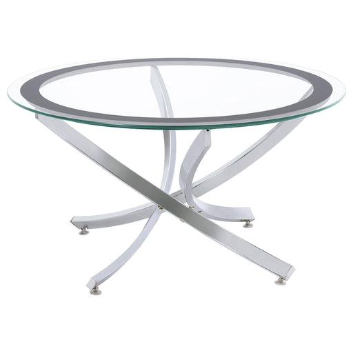 Brooke Glass Top Coffee Table Chrome and Black - Imperial Furniture (Las Vegas, NV) - Multi Location