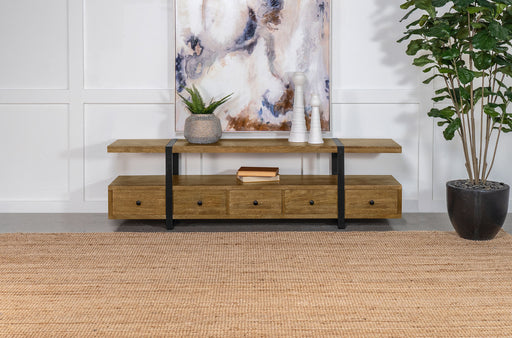 Otto 4-drawer Solid Wood 70" TV Stand Brown and Gunmetal - Imperial Furniture (Las Vegas, NV) - Multi Location