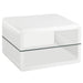 Elana Square 2-shelf End Table Glossy White - Imperial Furniture (Las Vegas, NV) - Multi Location