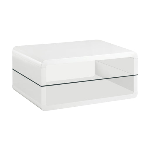 Elana Rectangle 2-shelf Coffee Table Glossy White - Imperial Furniture (Las Vegas, NV) - Multi Location