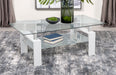Dyer Rectangular Glass Top Coffee Table With Shelf White - Imperial Furniture (Las Vegas, NV) - Multi Location