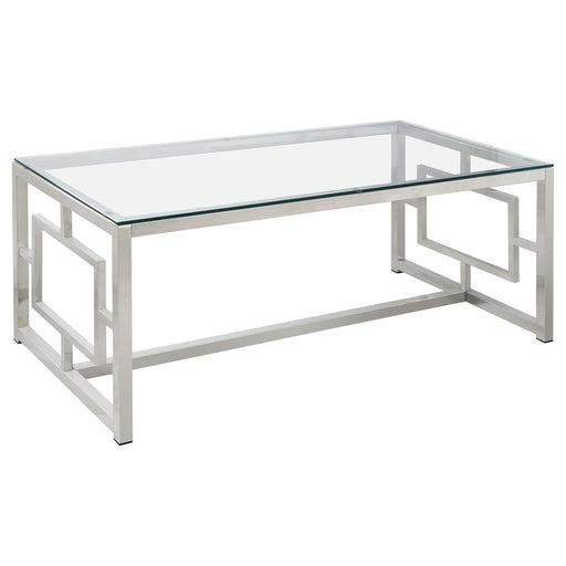 Merced Rectangle Glass Top Coffee Table Nickel - Imperial Furniture (Las Vegas, NV) - Multi Location