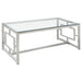 Merced Rectangle Glass Top Coffee Table Nickel - Imperial Furniture (Las Vegas, NV) - Multi Location