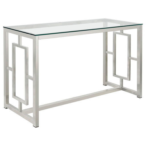 Merced Rectangle Glass Top Sofa Table Nickel - Imperial Furniture (Las Vegas, NV) - Multi Location