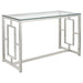 Merced Rectangle Glass Top Sofa Table Nickel - Imperial Furniture (Las Vegas, NV) - Multi Location