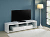 Jude 2-drawer 71" TV Stand With Shelving White High Gloss - Imperial Furniture (Las Vegas, NV) - Multi Location