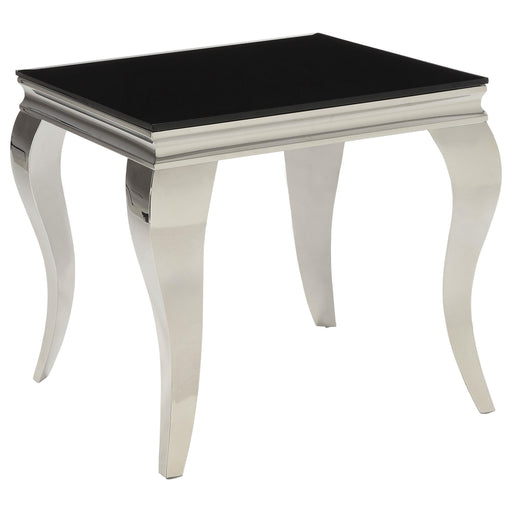 Luna Square End Table Chrome and Black - Imperial Furniture (Las Vegas, NV) - Multi Location