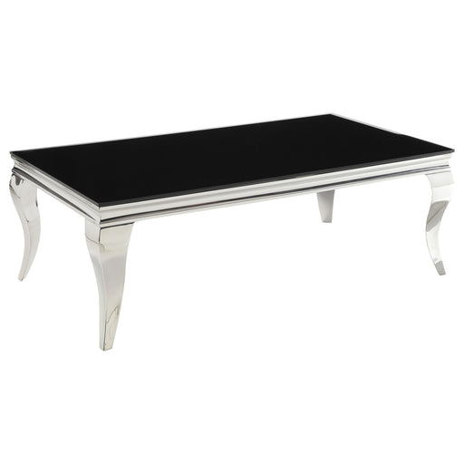 Luna Rectangular Coffee Table Chrome and Black - Imperial Furniture (Las Vegas, NV) - Multi Location