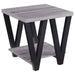 Stevens V-shaped End Table Black and Antique Grey - Imperial Furniture (Las Vegas, NV) - Multi Location